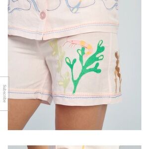 Helmstedt pink embroidered shorts